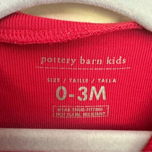 Pottery Barn Kids Baby’s First Christmas Footie Pajamas 0-3 Months - Picture 2 of 3